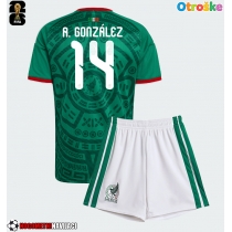 Otroške Nogometnih dresov Mehika Armando Gonzalez #14 Domači SP 2026 Kratki rokavi (+ hlače)